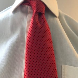 Beautiful red tie and pocket scarf